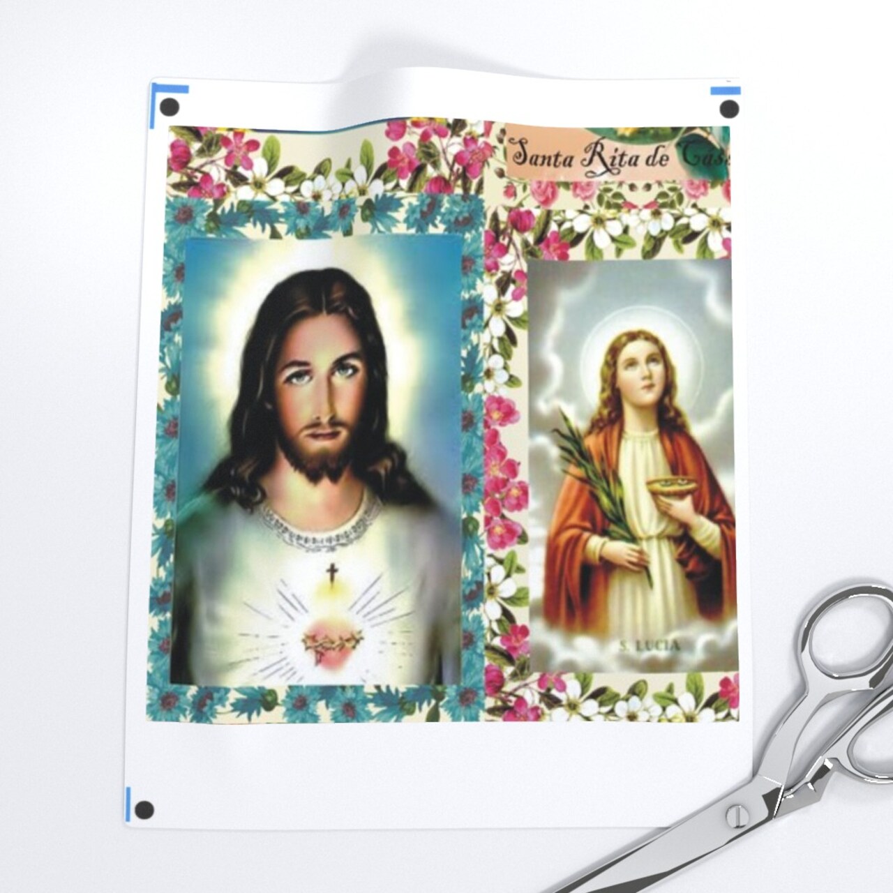 Catholic Saints Religious Catholic Saints Collage Jesus Mary Custom Printed Fabric by Spoonflower Various Fabrics by the Yard or Fat Quarter